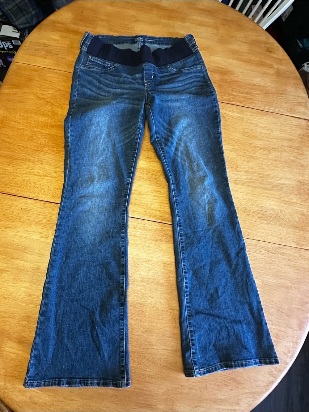 Levi's Maternity Dark Blue Flare Jeans with Stretch Waistband